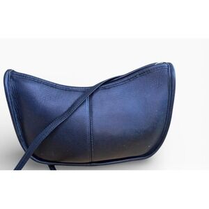 Vintage First Edition Black Genuine Leather Hobo Half moon Hobo Bag  Crossbody